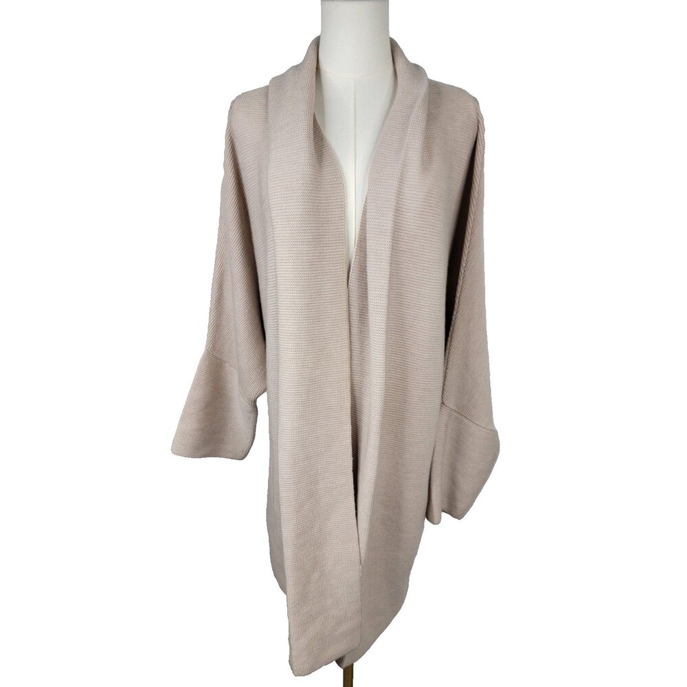 MM Lafleur Cardigan XL/XXL Sweater Oatmeal Merino Wool Thick Belted Beige